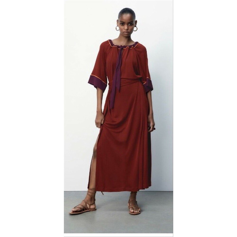 Zara Limited Edition Contrasting Midi Dress